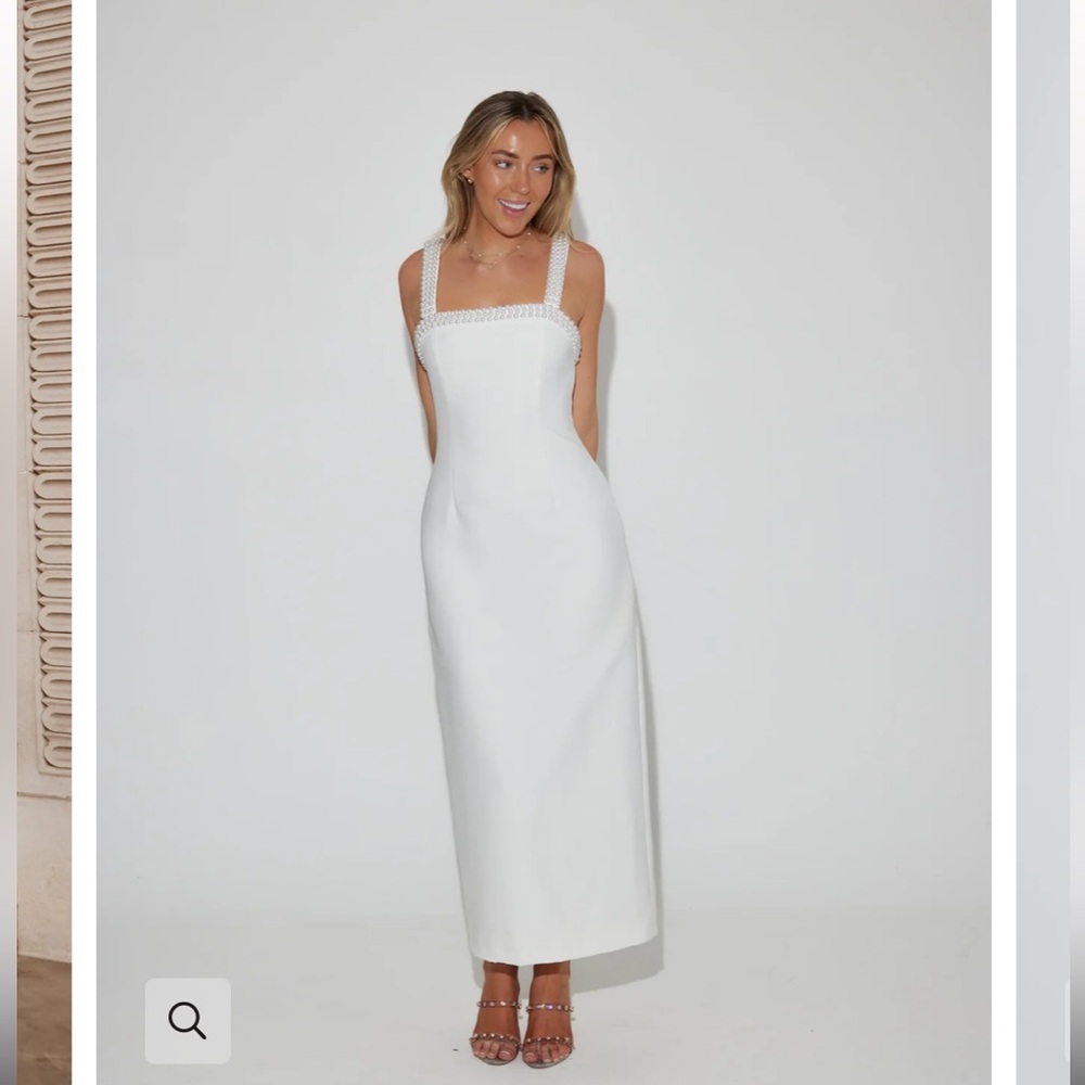 The Ultimate Muse Pearl Trim Midi Dress - Odd Muse